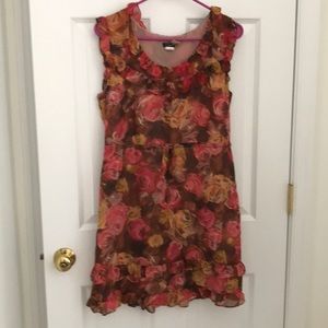Floral j crew factory dress with ruffles